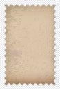 Old grunge postage stamp. Clean postage stamp template. Postage stamp border. Mockup postage stamp with shadow. Blank postage Royalty Free Stock Photo