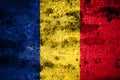 Old grunge Romania background flag