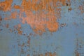Old grunge rusty iron metal wall blue background Royalty Free Stock Photo