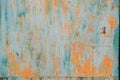 Old Grunge Rusty Metal Metallic Colored Background. Colorful Blue And Orange Abstract Metallic Surface Royalty Free Stock Photo