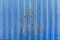 Old grunge rusty wave stripe steel container metal wall texture pattern for background Royalty Free Stock Photo