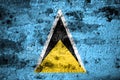 Old grunge Saint Lucia background flag