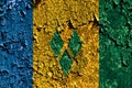 Old grunge Saint Vincent and the Grenadines background flag