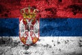 Old grunge Serbia background flag