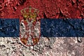 Old grunge Serbia background flag