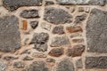 Old grunge stone wall texture, material, pattern wallpaper and background, close up. Natural contrast masonry rock wall granite. Royalty Free Stock Photo