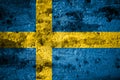 Old grunge Sweden background flag