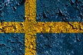 Old grunge Sweden background flag