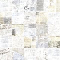 Newspaper paper grunge newsprint patchwork seamless pattern background Royalty Free Stock Photo