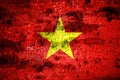 Old grunge Vietnam background flag