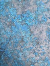 Old grunge vintage background: rusty metal surface with blue paint flaking and cracking texture Royalty Free Stock Photo