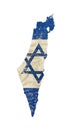 Old grunge vintage faded flag of Israel Royalty Free Stock Photo