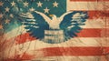 Old grunge vintage faded American USA flag . Royalty Free Stock Photo