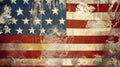 Old grunge vintage faded American USA flag . Royalty Free Stock Photo