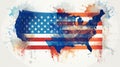 Old grunge vintage faded American USA flag . Royalty Free Stock Photo