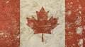 Old grunge vintage faded flag of Canada