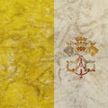 Old grunge vintage faded flag of Vatican City Royalty Free Stock Photo