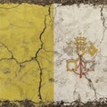 Old grunge vintage faded flag of Vatican City Royalty Free Stock Photo