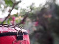 Old grunge weathered boxing punching bag