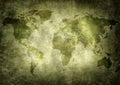 Old, grunge world map Royalty Free Stock Photo