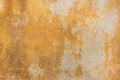 Old  grunge yellow cement or plaster wall with patterns and cracks Royalty Free Stock Photo