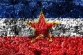 Old grunge Yugoslavia background flag