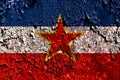 Old grunge Yugoslavia background flag