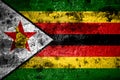 Old grunge Zimbabwe background flag