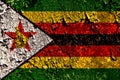 Old grunge Zimbabwe background flag