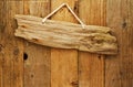 Driftwood wooden sign board on string Royalty Free Stock Photo