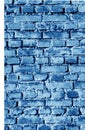 Old grungy brick wall surface in navy blue tone. Royalty Free Stock Photo