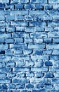 Old grungy brick wall surface in navy blue tone Royalty Free Stock Photo