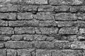 Old grungy brick wall texture in black and white Royalty Free Stock Photo