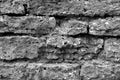 Old grungy brick wall texture in black and white Royalty Free Stock Photo