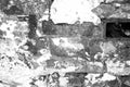 Old grungy brick wall texture in black and white Royalty Free Stock Photo