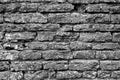 Old grungy brick wall texture in black and white Royalty Free Stock Photo