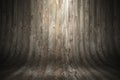 Old grungy curved wooden background. 3d rendering illustration