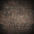 Old grungy diamond plate metal Royalty Free Stock Photo