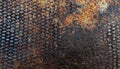 macro photo of rusty black metal plate surface with diamond metal texture Royalty Free Stock Photo
