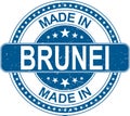 Made in BRUNEI rubber stamp internet sign on white background
