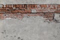 Old grungy texture, grey concrete wall with bricks. Cement surface texture of concrete, gray concrete backdrop wallpaper Royalty Free Stock Photo