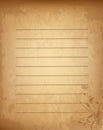 Old grungy vintage lined blank with lovely floral print in corner Royalty Free Stock Photo