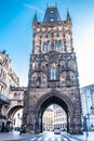 Old guard tower in Prague city, during day Royalty Free Stock Photo