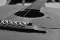 Old guitar and broken string in home Royalty Free Stock Photo