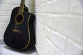 Old guitar close up.guitar wallpaper . different angle guitar photo Royalty Free Stock Photo