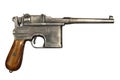 Old gun Mauser Germany on white background