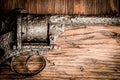 Old gun on wooden table Royalty Free Stock Photo