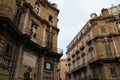 old habitation buildings (quattro canti) in palermo in sicily (italy)