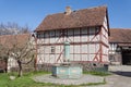 Old half timbered house with fountain