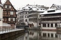 Old half-timbered houses in winter Royalty Free Stock Photo